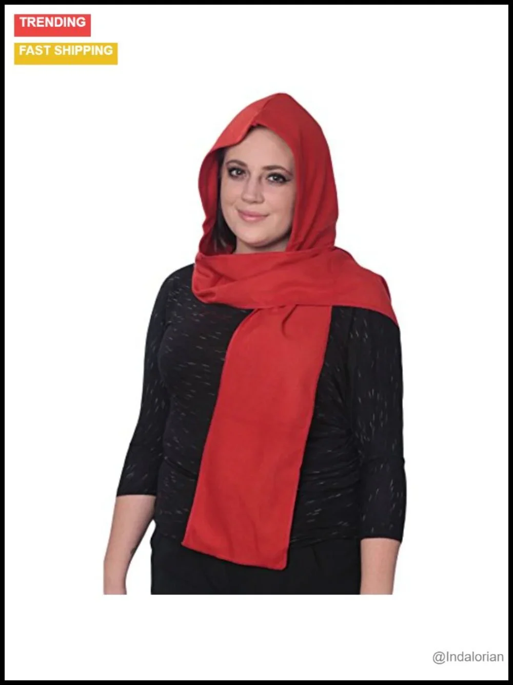 Unisex 2-in-1 Hoodie Scarf, Solid Polyester Neckerchief, Winter Scarf